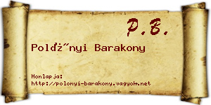 Polónyi Barakony névjegykártya